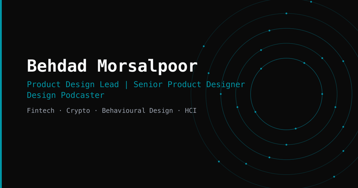 Behdad Morsalpoor — Product Design Lead & Podcaster
